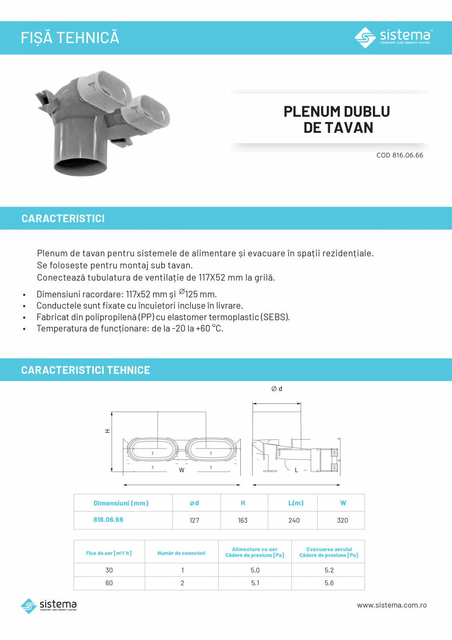 Pagina 1-Plenum dublu de tavan SISTEMA 816.06.66 Fisa tehnica Romana FIȘĂ TEHNICĂ

PLENUM DUBLU
DE TAVAN...
