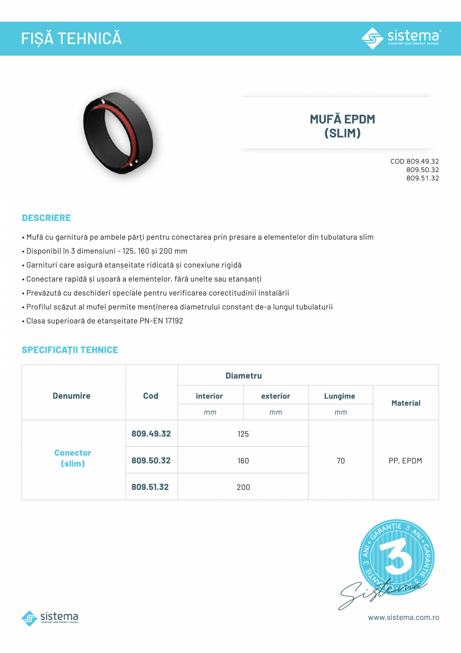Pagina 1 - Mufa EPM - tubulatura slim SISTEMA 809.49.32 Fisa tehnica Romana 