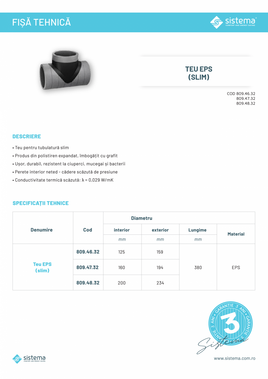 Pagina 1-Teu EPS - tubulatura slim SISTEMA 809.46.32 Fisa tehnica Romana 