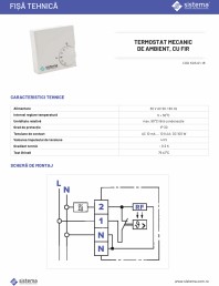 Termostat mecanic de ambient, cu fir
