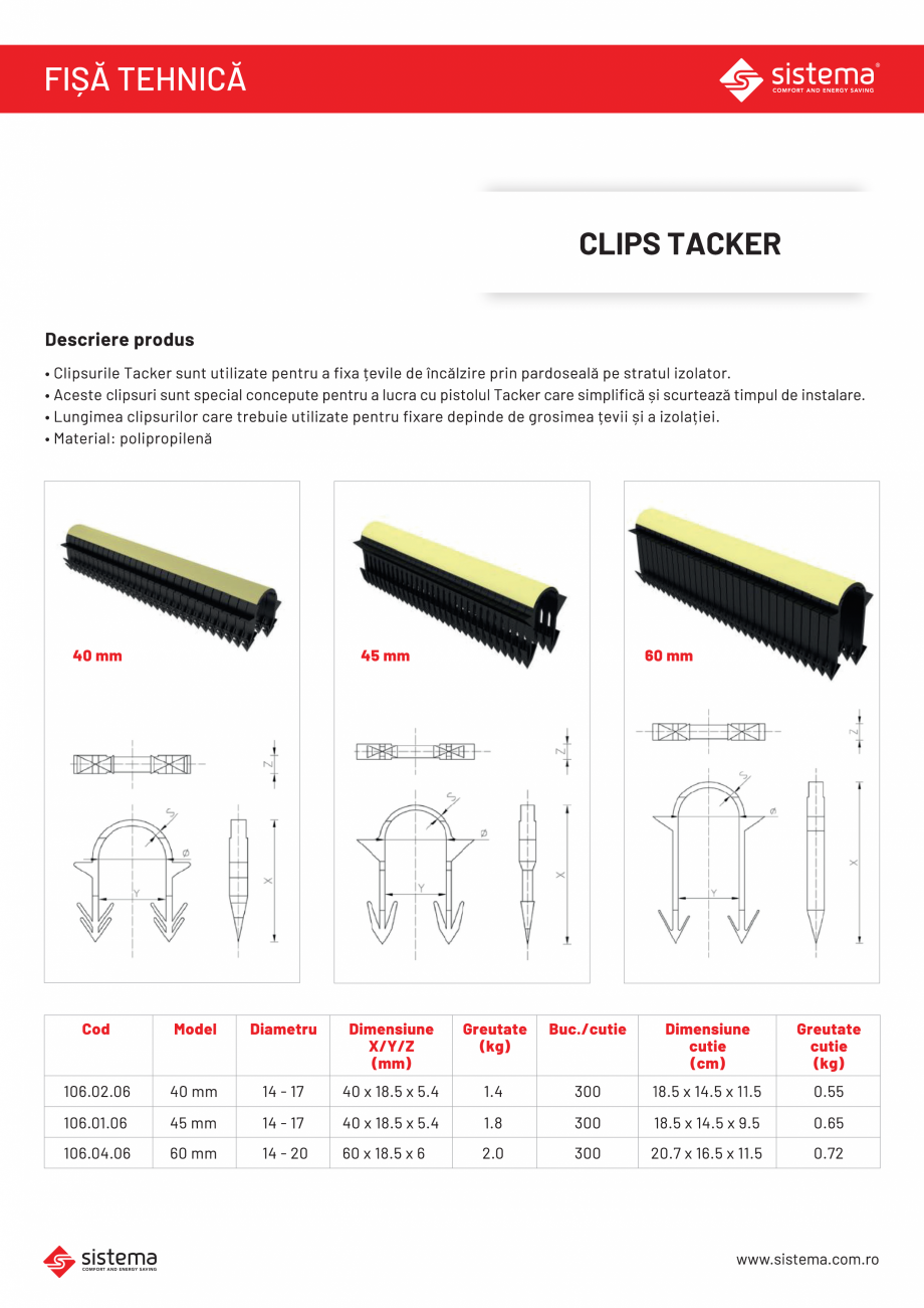 Pagina 1-Clipsuri Tacker SISTEMA Clips Tacker Fisa tehnica Romana 