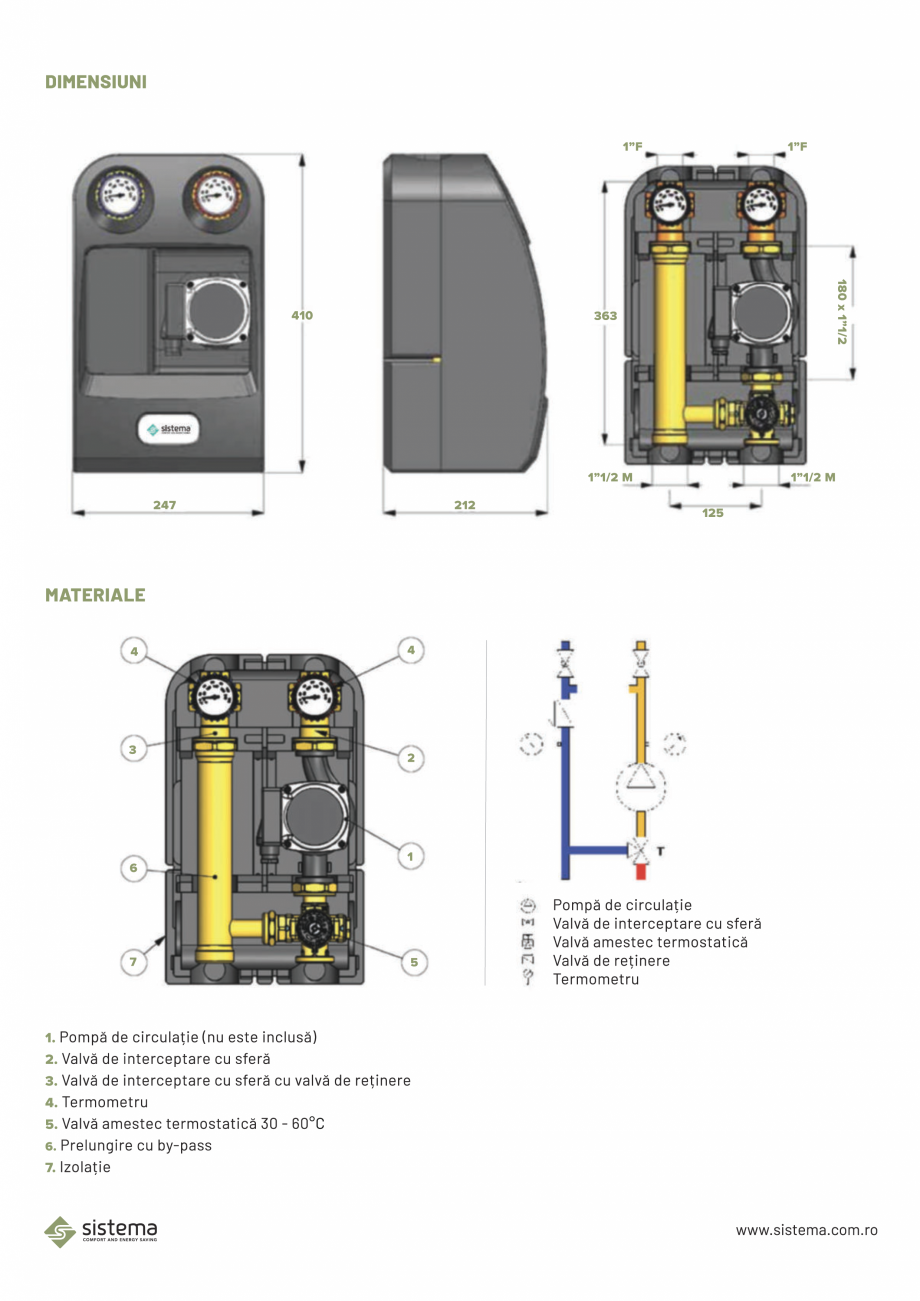 Pagina 2-Grup de amestec la punct fix SISTEMA Grup 405.05.00 Fisa tehnica Romana 