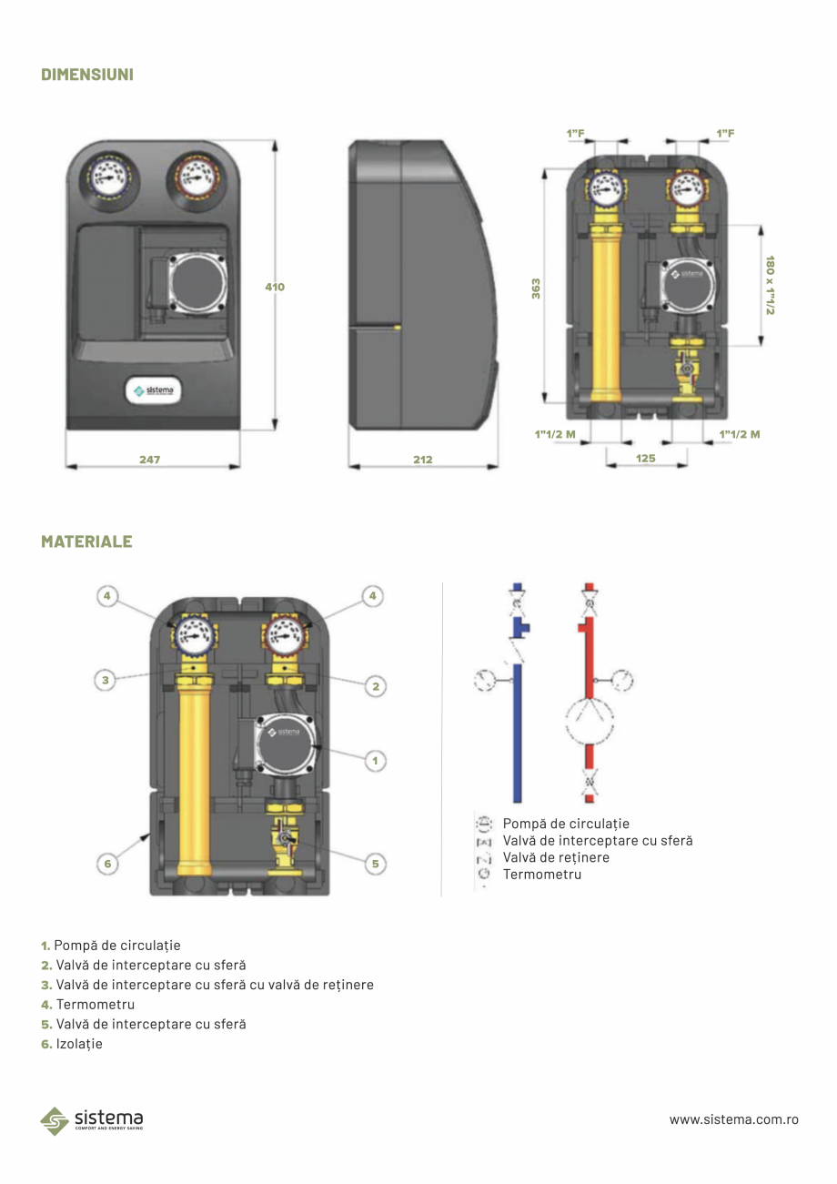 Pagina 2-Grup de pompare SISTEMA Grup 405.02.00 Fisa tehnica Romana 