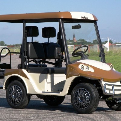 MELEX Model cu maro si alb - Masini pur electrice transport persoane  MELEX