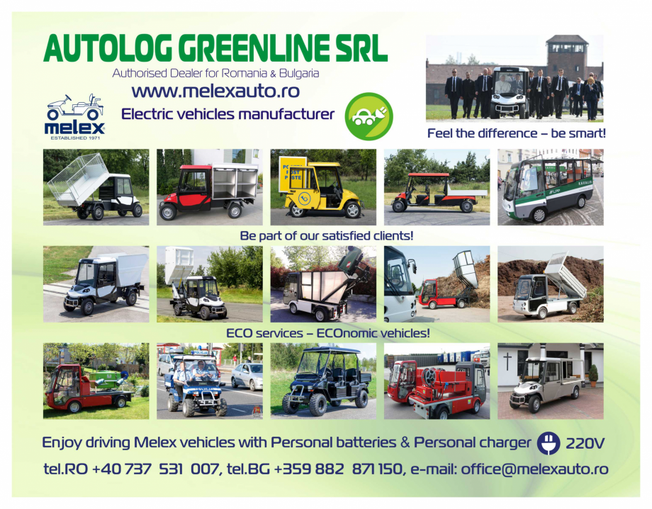 Pagina 1-Autoutilitare electrice ecologice MELEX 391.1. Catalog, brosura Engleza 