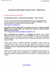 Autovehicul utilitar Melex model  N-Truck – 100% Electric