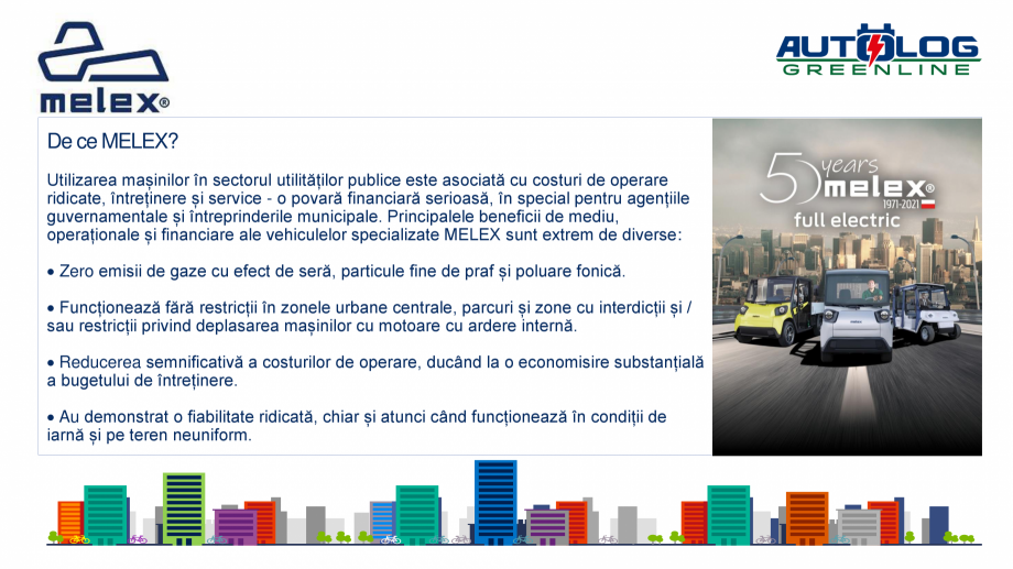 Pagina 5-Melex Romania- prezentare  Catalog, brosura Romana blice
 Dimensiunea compactă (lățimea de...