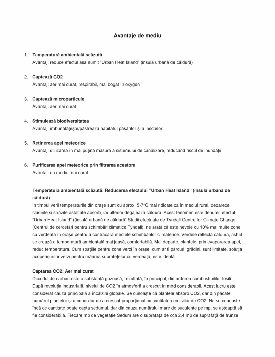Pagina 4-Avantajele acoperisului verde ODU GREEN ROOF Acoperis verde extensiv usor, Acoperis verde extensiv...