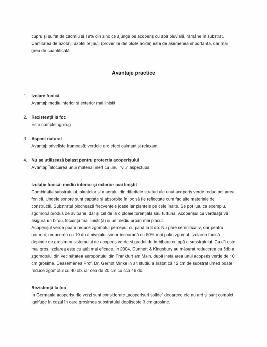 Pagina 6-Avantajele acoperisului verde ODU GREEN ROOF Acoperis verde extensiv usor, Acoperis verde extensiv...