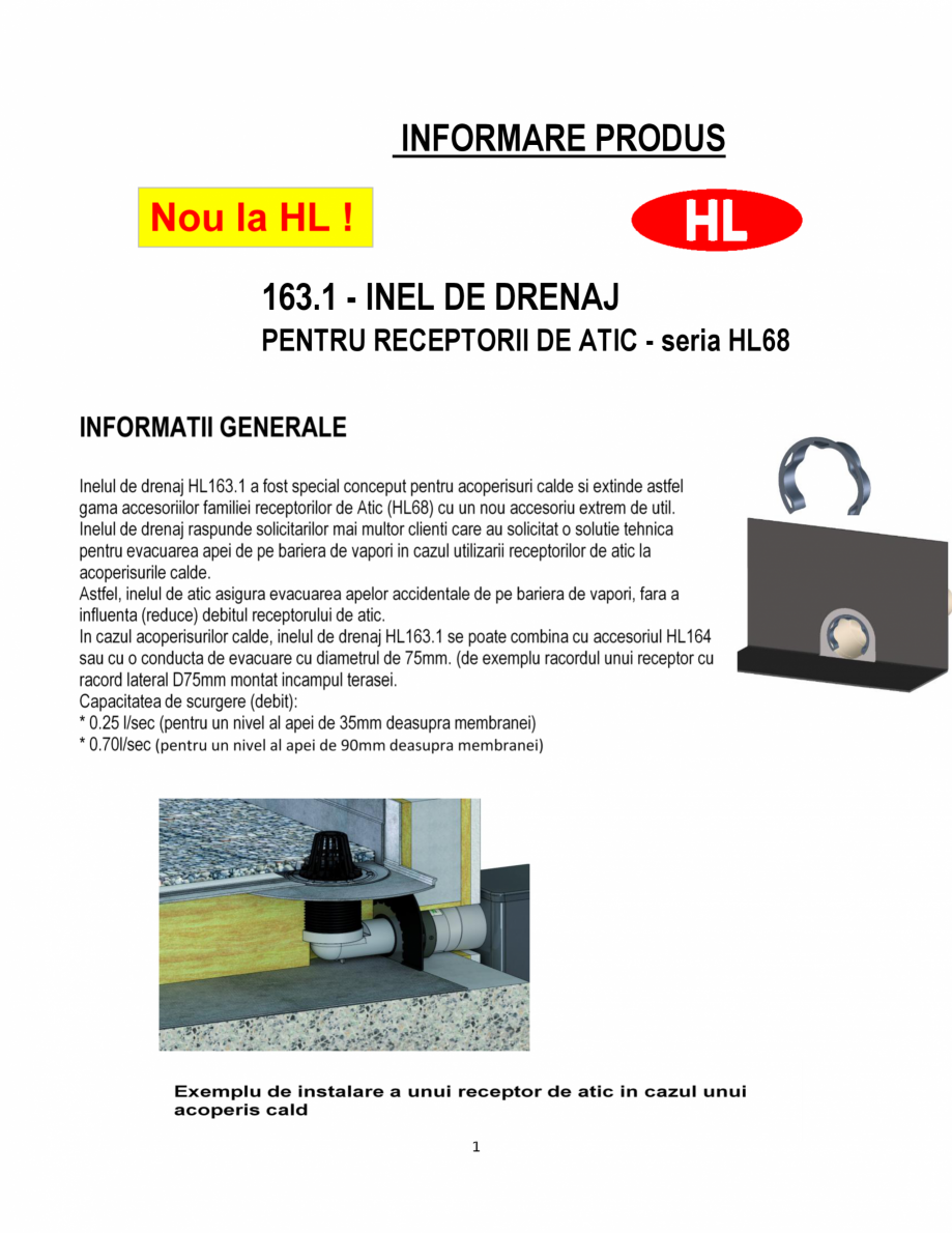 Pagina 1-Inel drenaj pentru receptorii de atic HL Hutterer & Lechner HL163.1  Catalog, brosura Romana...
