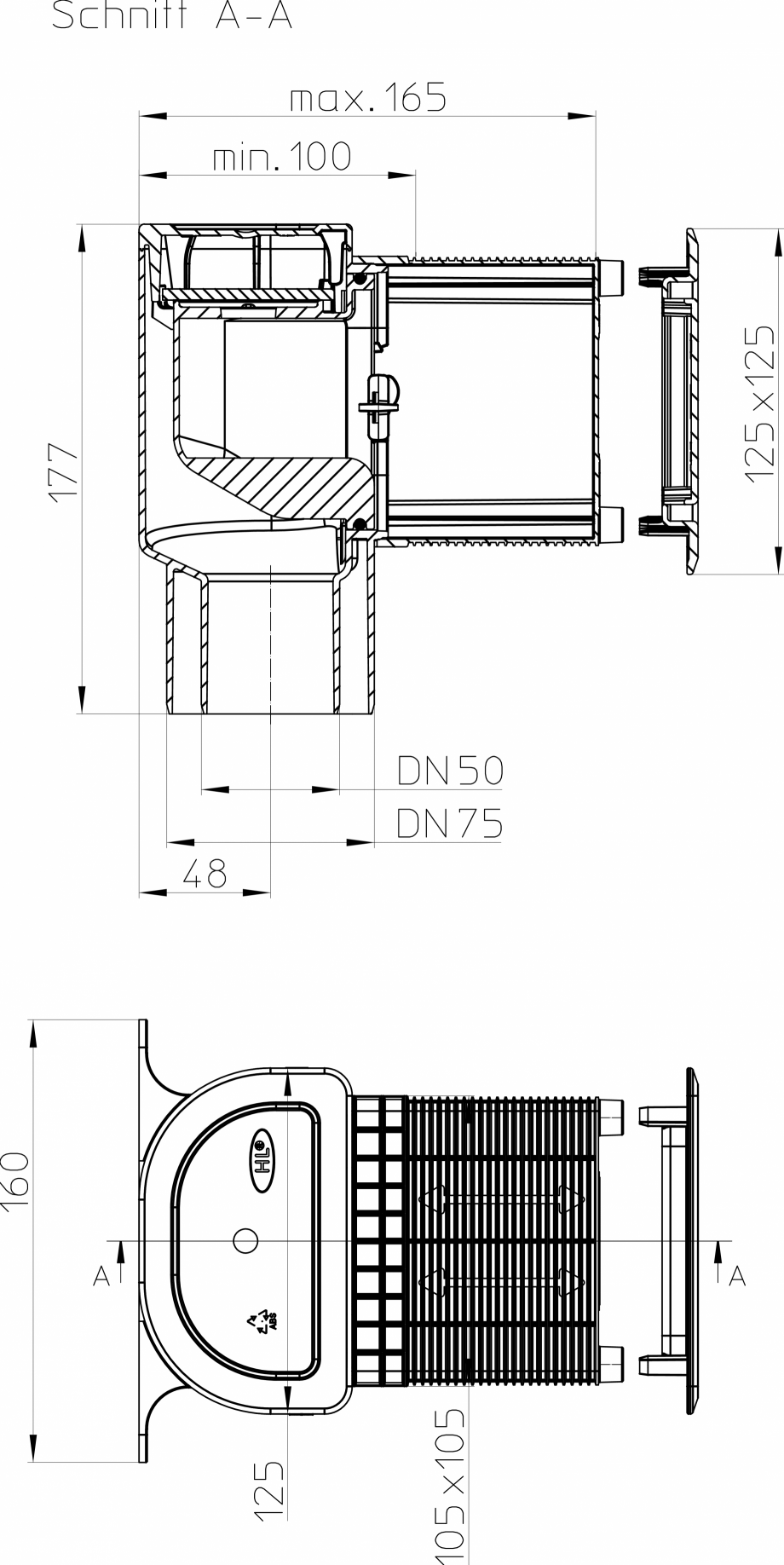 Pagina 1-CAD-PDF Piesa de ventilatie inzidita pentru aerisirea coloanelor de canalizare - Desen tehnic HL...