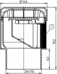 Aerator cu membrana pentru ventilarea sistemelor de canalizari interioare - Desen tehnic HL Hutterer & Lechner