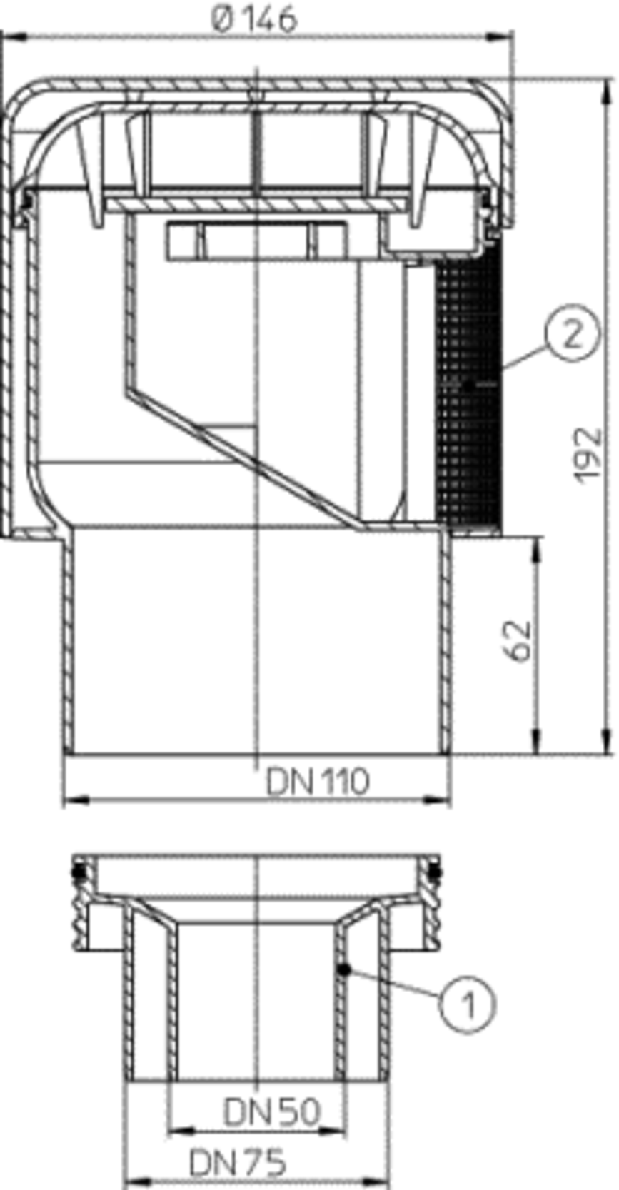 Pagina 1-CAD-PDF Aerator cu membrana pentru ventilarea sistemelor de canalizari interioare - Desen tehnic HL ...