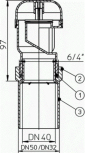 Aerator cu membrana pentru ventilarea unui sau mai multor obiecte sanitare - Desen tehnic HL Hutterer