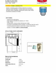 Aerator cu membrana pentru ventilarea sistemelor de canalizari interioare