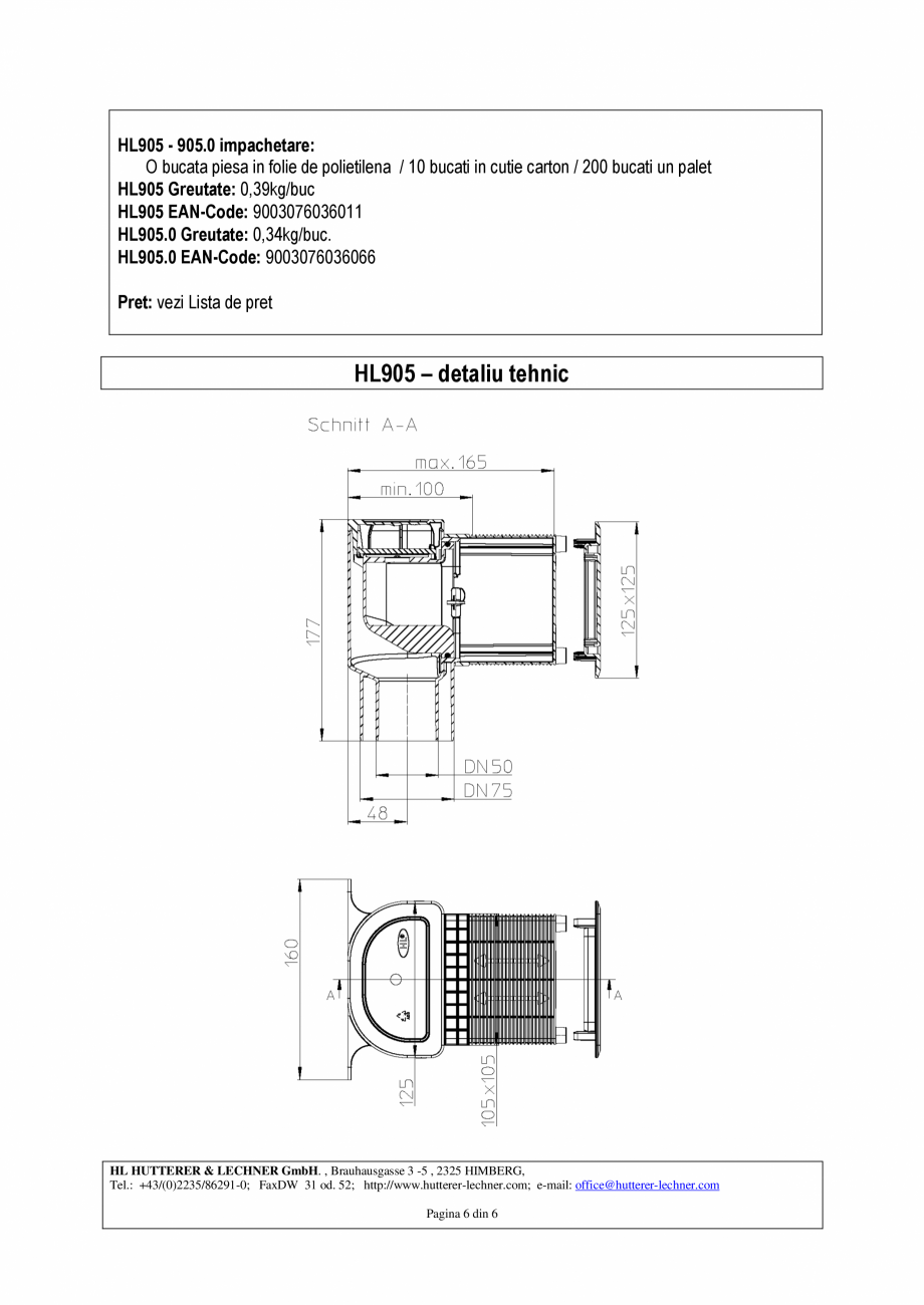 Pagina 6-Piesa de ventilatie inzidita pentru aerisirea coloanelor de canalizare HL Hutterer & Lechner...
