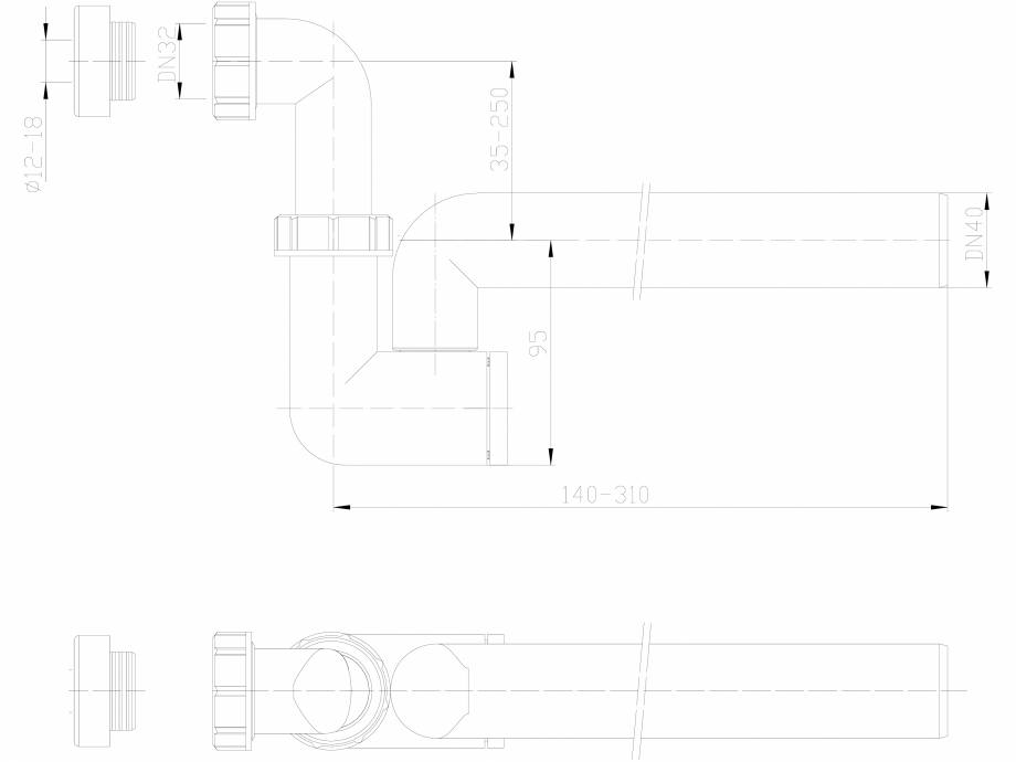 Pagina 1-CAD-DXF Sifon pentru condens cu racord intrare pozitionat orizontal sau vertical HL Hutterer &...