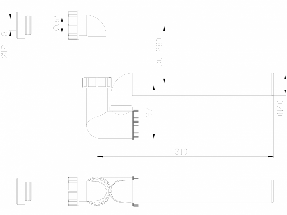 Pagina 1-CAD-DXF Sifon pentru condens cu tuburi transparente HL Hutterer & Lechner Detaliu de produs...