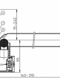 Sifon pentru condens cu racord de admisie pe verticala - desen tehnic
