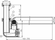 Sifon pentru condens cu racord de admisie pe verticala - desen tehnic HL Hutterer & Lechner
