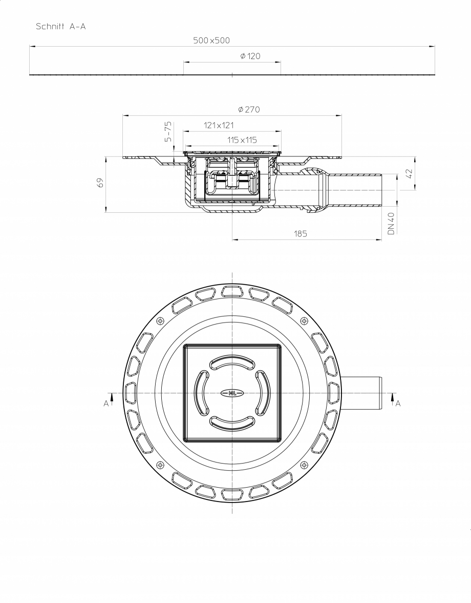 Pagina 1-CAD-PDF Sifon pardoseala racord lateral, RAMA si gratar inox, obturator miros "PRIMUS BLUE"...