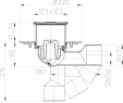 Desen tehnic - Sifon de pardoseala DN50 75 cu articulatie obturator de mirosuri HL Hutterer &