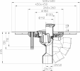 Desen tehnic - Sifon de pardoseala DN50 75 cu articulatie cu guler din beton polimer CeraDrain