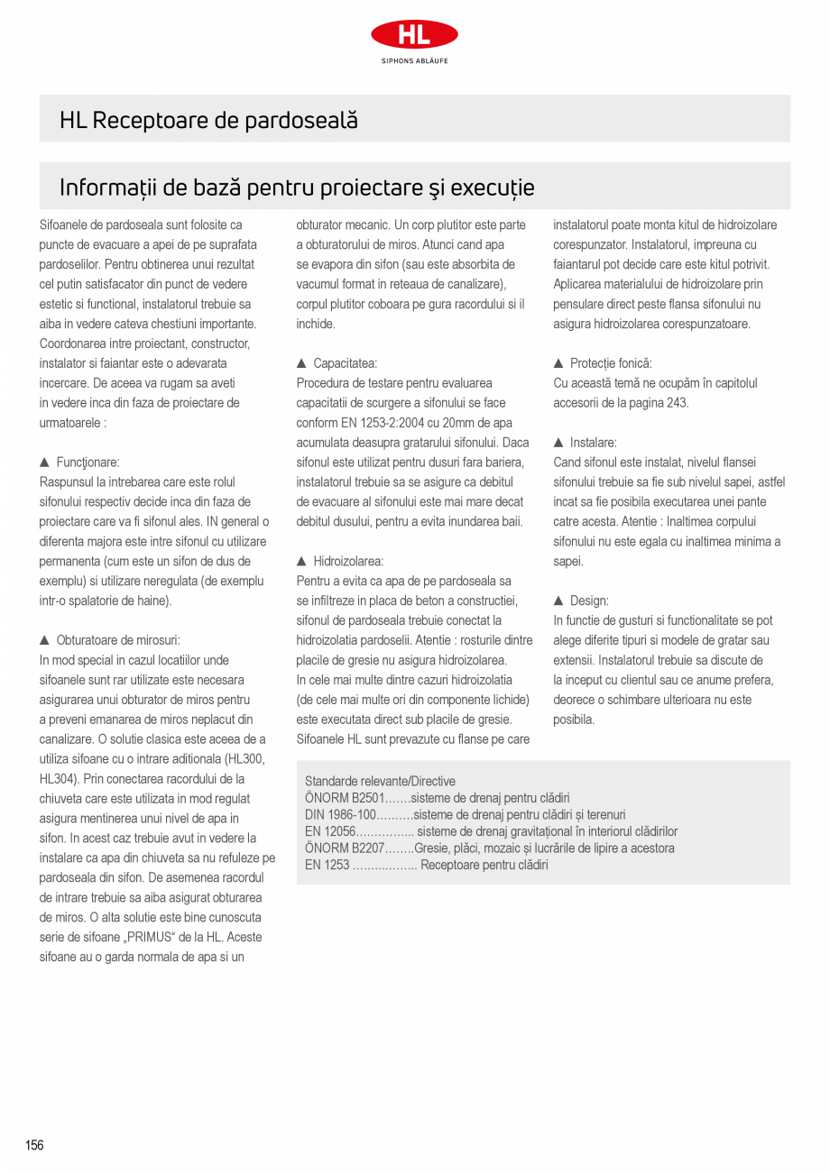 Pagina 2-Sifoane de scurgere pentru pardoseala HL Hutterer & Lechner HL72.1, HL72.1H, HL72.1HN, HL72.1N, ...