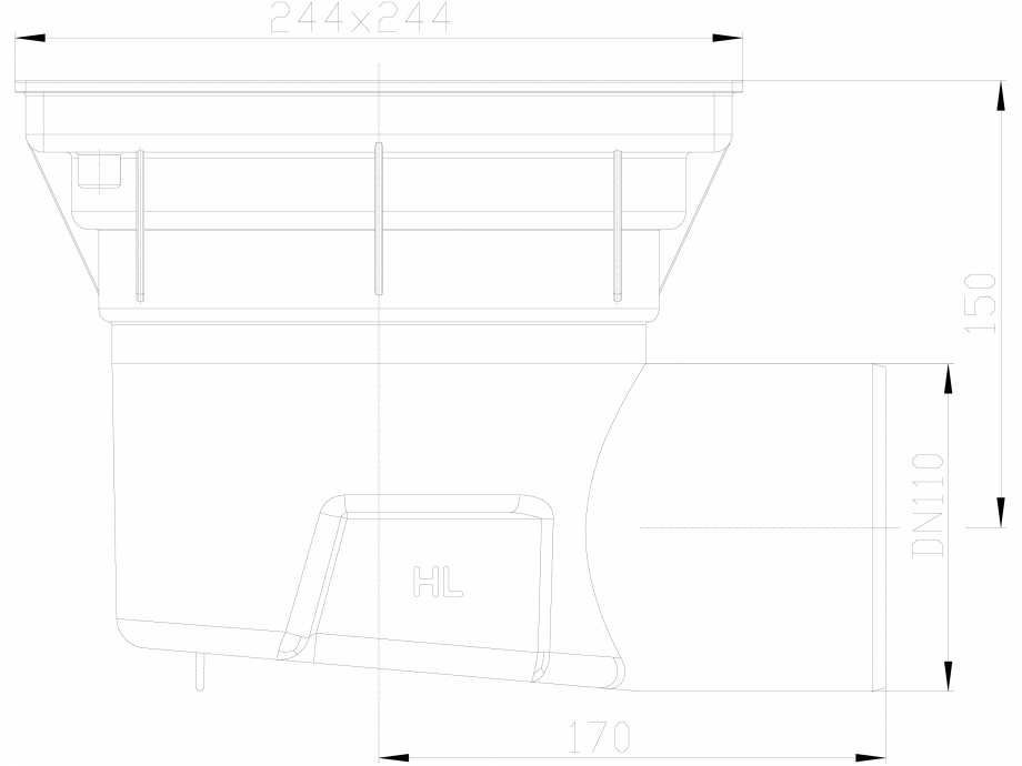 Pagina 1-CAD-DXF Receptor cu iesire laterala, rama PP si gratar fonta/inox/plastic HL Hutterer & Lechner ...