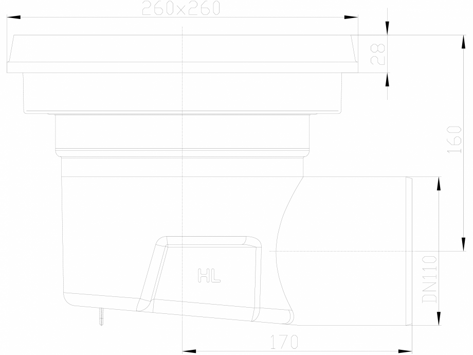 Pagina 1-CAD-DXF Receptor cu iesire laterala, rama fonta si gratar fonta HL Hutterer & Lechner Detaliu de...