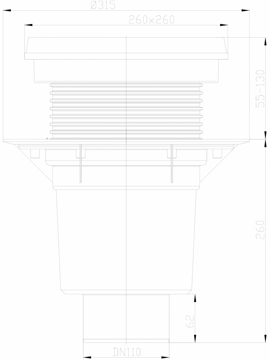 Pagina 1-CAD-DXF Receptor cu iesire verticala, flansa hidroizolatie, inaltator cu rama fonta si gratar fonta ...