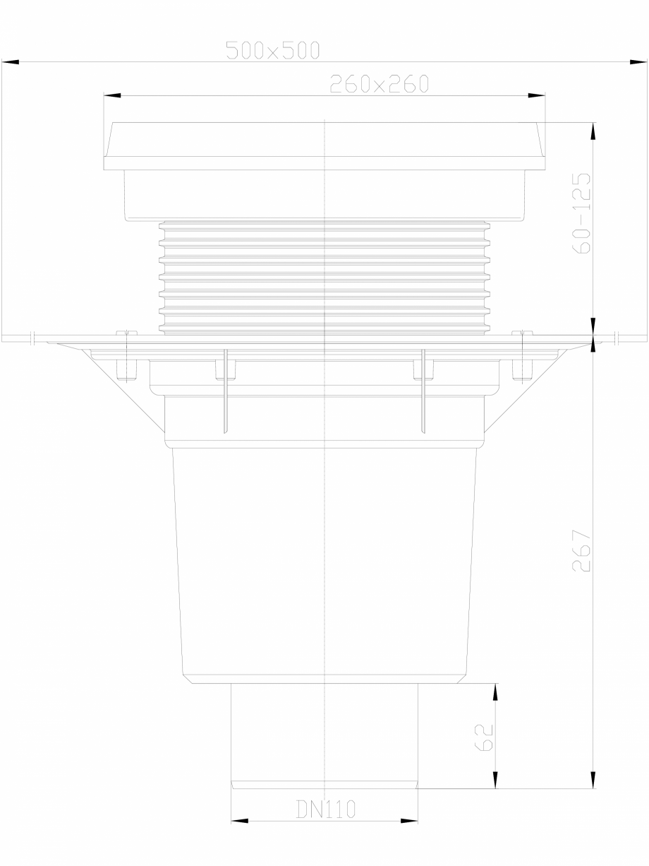 Pagina 1-CAD-DXF Receptor cu iesire verticala, guler din bitum, inaltator cu rama fonta si gratar fonta HL...
