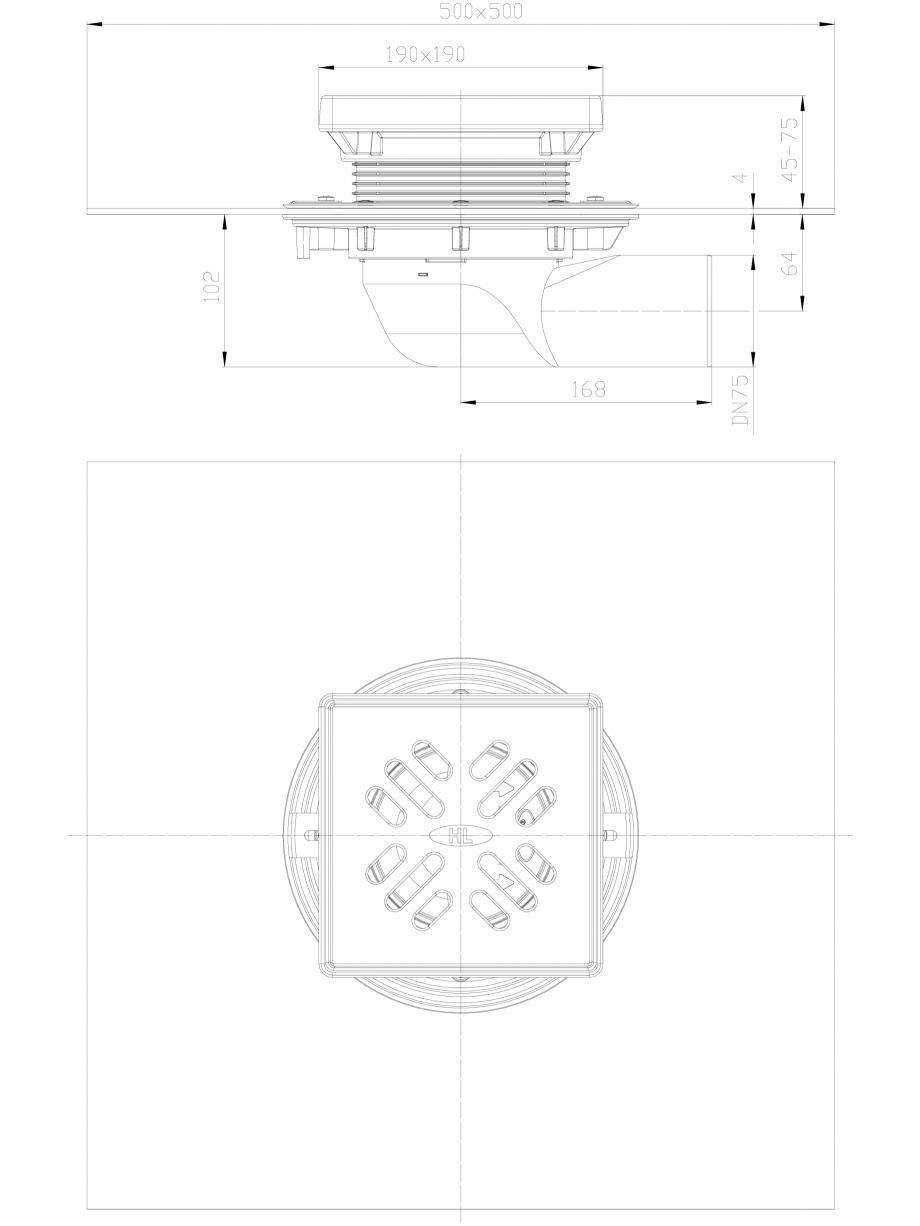 Pagina 1-CAD-DXF Receptor cu iesire verticala, guler din bitum, inaltator cu rama din fonta si gratar fonta...