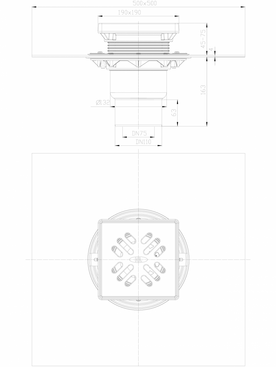 Pagina 1-CAD-DXF Receptor cu iesire verticala, guler din bitum, inaltator cu rama din fonta si gratar fonta...