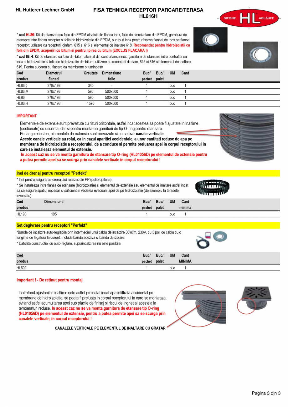 Pagina 3-Receptor cu iesire verticala, guler din bitum, inaltator cu rama PP si gratar HL Hutterer &...
