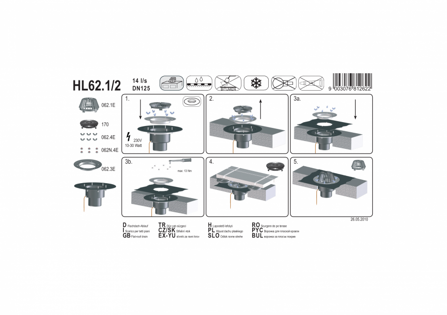 Pagina 1-Exemplu de montaj: Receptor pentru acoperis, cu clema si element de incalzire HL62.1/2 HL Hutterer...