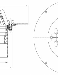Desen tehnic: Receptor pentru acoperis, cu clema si element de incalzire HL62.1/5