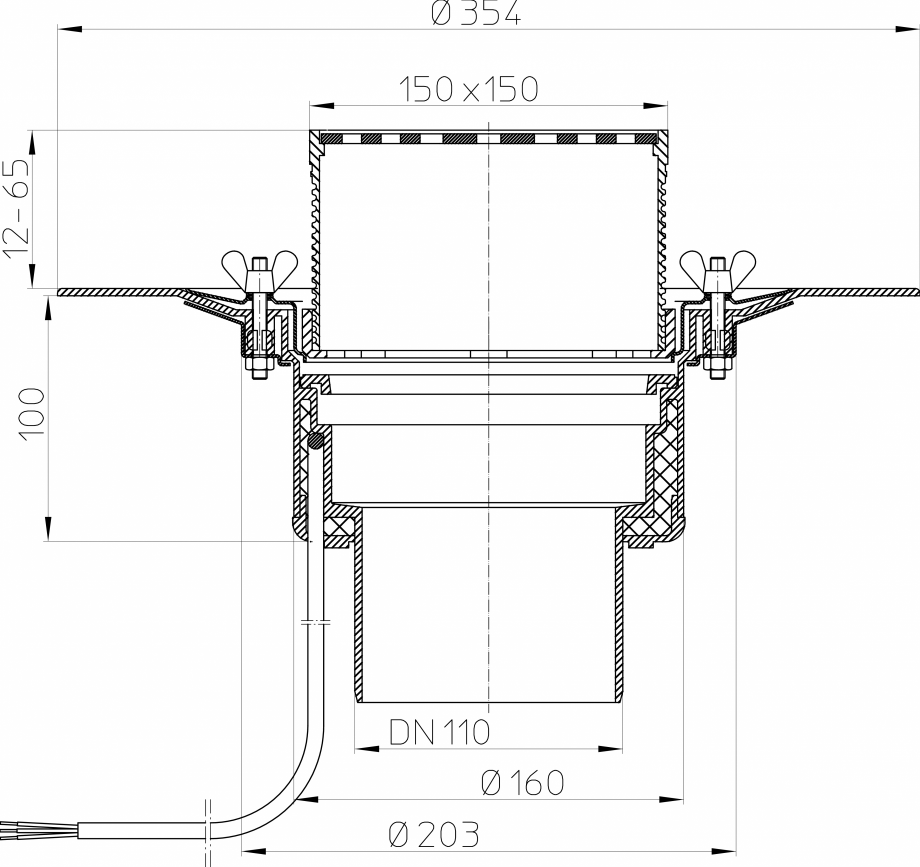 Pagina 1-Desen tehnic: Receptor pentru acoperis circulabil cu clema si element incalzire HL62.1B/1 HL...