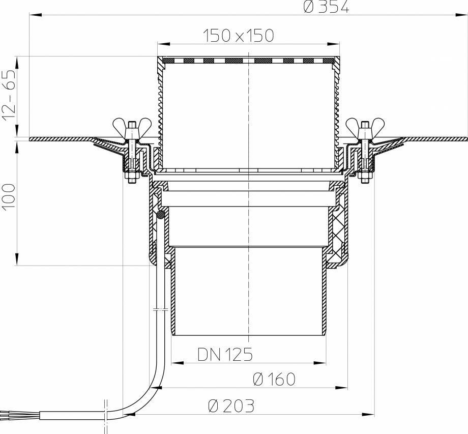 Pagina 1-Desen tehnic: Receptor pentru acoperis circulabil cu clema si element incalzire HL62.1B/2 HL...