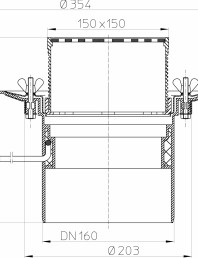 Desen tehnic: Receptor pentru acoperis circulabil cu clema si element incalzire HL62.1B/5