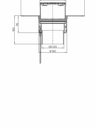 Desen tehnic Receptor pentru acoperis cu scurgere verticala cu guler din PP si incalzire HL62 1BF