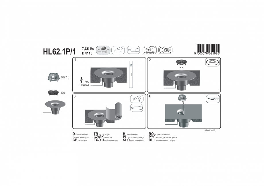Pagina 1-Exemplu montaj: Receptor pentru acoperis cu guler din PVC si incalzire HL62.1P/1 HL Hutterer &...
