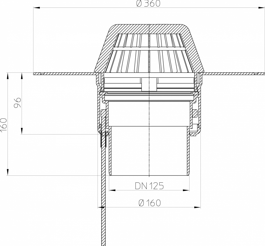 Pagina 1 - Desen tehnic: Receptor pentru acoperis cu guler din PVC si incalzire HL62.1P/2 HL...