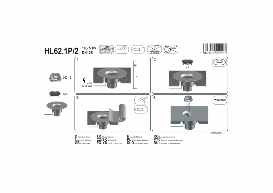 Pagina 1-Exemplu montaj: Receptor pentru acoperis cu guler din PVC si incalzire HL62.1P/2 HL Hutterer &...