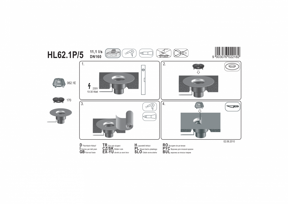 Pagina 1-Exemplu montaj: Receptor pentru acoperis cu guler din PVC si incalzire HL62.1P/5 HL Hutterer &...
