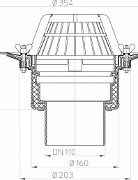 Desen tehnic: Receptor pentru acoperis necirculabil cu element clema HL62/1