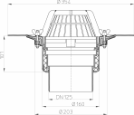 Desen tehnic: Receptor pentru acoperis necirculabil cu element clema HL62/2 HL Hutterer & Lechner