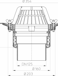 Desen tehnic: Receptor pentru acoperis necirculabil cu element clema HL62/2