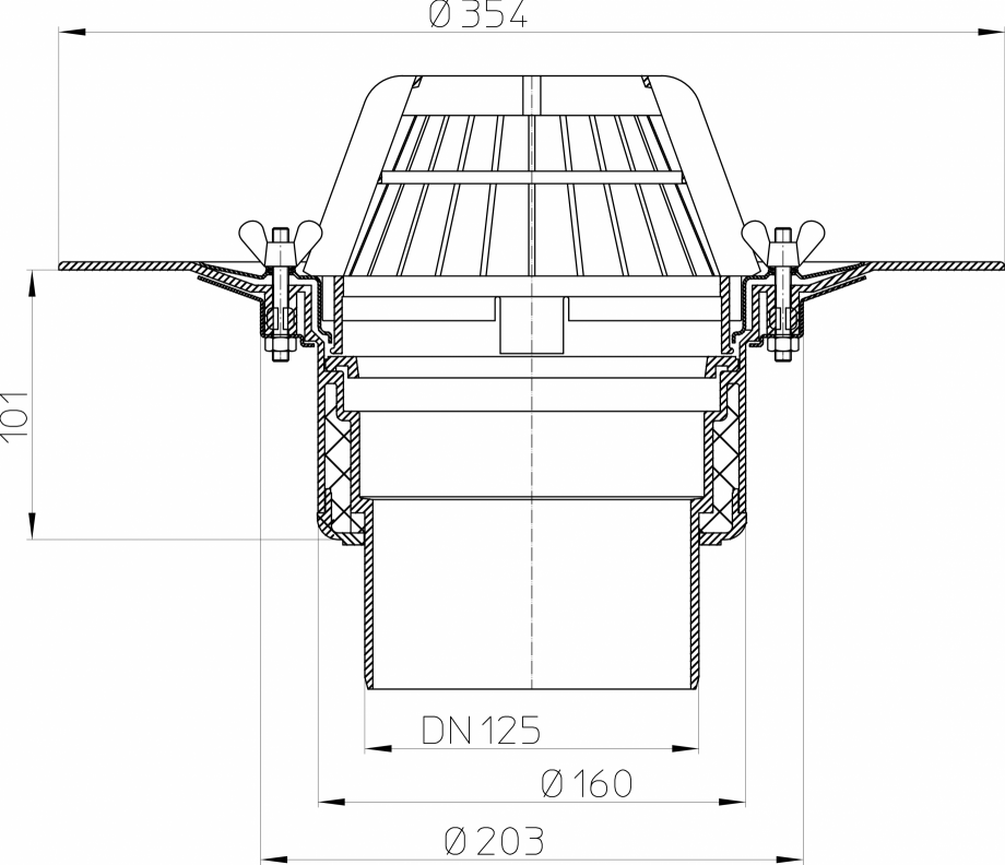 Pagina 1 - Desen tehnic: Receptor pentru acoperis necirculabil cu element clema HL62/2 HL Hutterer...
