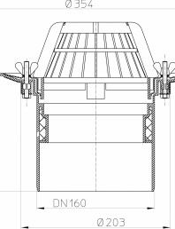 Desen tehnic: Receptor pentru acoperis necirculabil cu element clema HL62/5